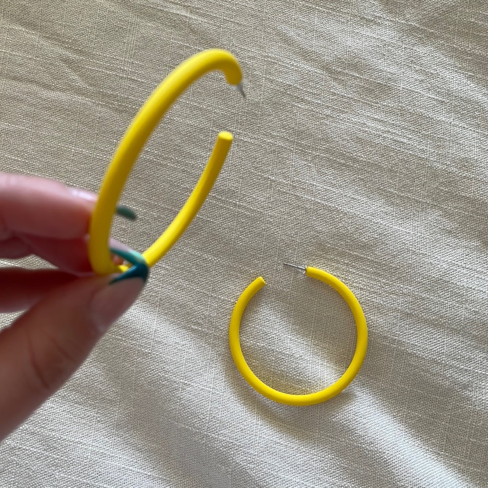 Yellow hoop earrings